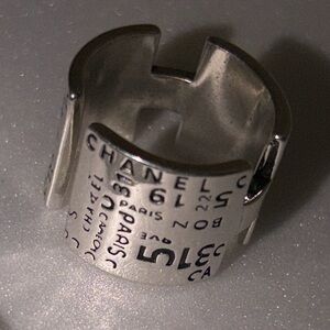 Vintage Chanel logo Alphanumeric S295 Ring with Engraved Details S295 - Size 9